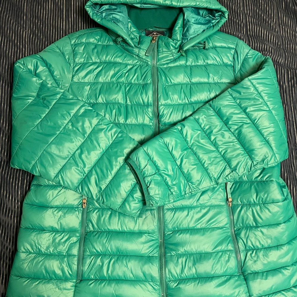 Vintage St. John's Bay Teal Hooded Quilted Puffer Jacket - Women